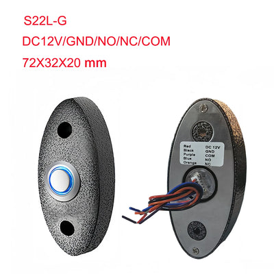 Door Exit Release Button with Zinc Alloy Panel LED NO NC COM Push Switch for Access Control System