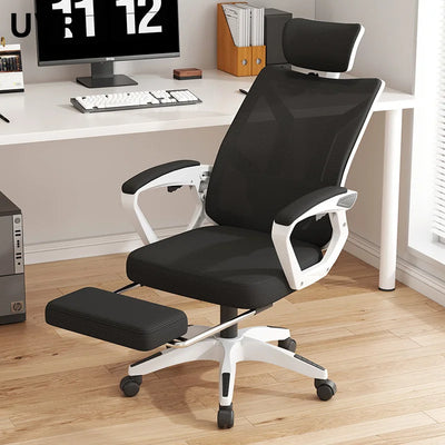 UVR Home Computer Chair Reclining Mesh Staff Chair Ergonomic Comfort Office Chair Latex Foam Cushion Rotating Gaming Chair