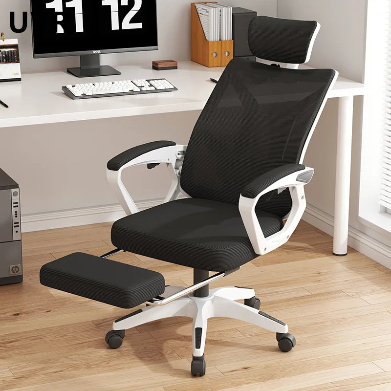 UVR Home Computer Chair Reclining Mesh Staff Chair Ergonomic Comfort Office Chair Latex Foam Cushion Rotating Gaming Chair