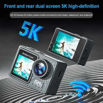 5K 4K 60FPS Action Video Cam Anti-shake WIFI Sports DV Cam Dual Screen Outdoor Cycling Camera 30m Waterproof with Remote Control