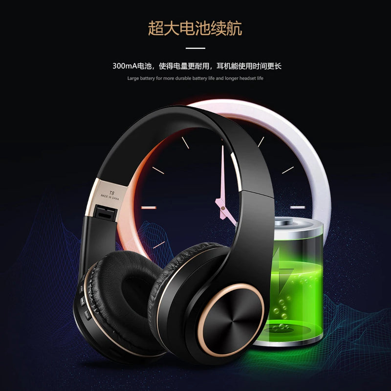 Earphones Bluetooth Wireless Gaming Headphones for Pc Audio Headset Sale Collapsible Over-ear With Cable and Mic Hearing Aids