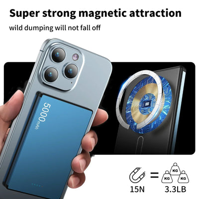 20W Magnetic Power Bank 5000mAh Power Bank Fast Charging Wireless Powerbank Battery External Charger for IPhone Xiaomi Android