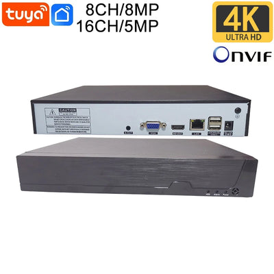 4K 8MP 8CH Tuya Smart Onvif 16CH 5MP H.265 Video Surveillance NVR Recorder Motion Detect Recorder for IP Camera Metal Case