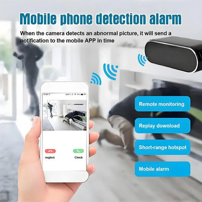 Newly upgraded 4KHD mini camera with upgraded infrared night vision, remote viewing, WIFI connection, and mobile detection