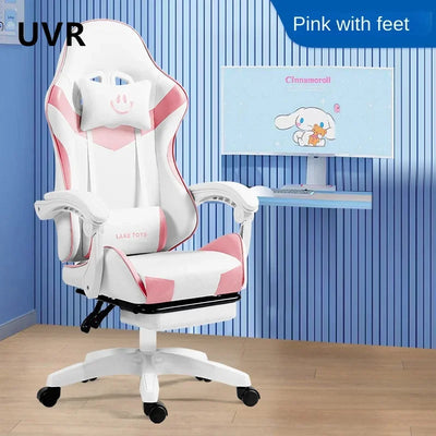 UVR Home Gaming Chair Female Anchor Live Broadcast Room Swivel Chair Ergonomic Backrest Chair Professional Computer Game Chair