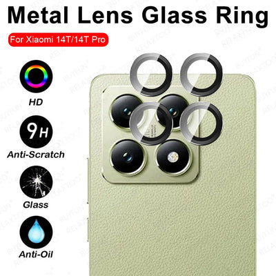 Xiomi 14T Pro Case Back HD Camera Protector For Xiaomi 14TPro Mi 14 T Xiaomi14T 5G Rear 9H Tempered Glass Metal Ring Accessories