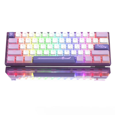 Womier WK61 61 Keys Hot-Swappable Purple Creamy Theme Mechanical Keyboard 60% Custom RGB Wired Gaming Keyboard for Win Mac