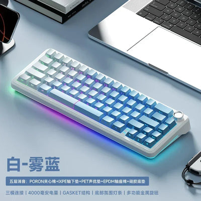 Weikav WK68 Wireless RGB Hot Swap Gaming Mechanical Keyboards 4000mAh Knob 2.4G Tri-Mode Customize Keyboard PC Accessories Gifts