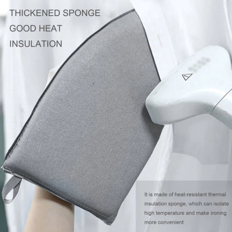 Hand-Held Mini Ironing Pad Garment Steamer Ironing Glove Waterproof With Finger Loop Protective Garment Steaming Mitt