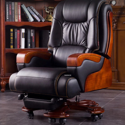 European Style Leather Back Office Chairs Rotating Home Office Recliner Designer Retro Boss Gaming Chair for Office Furniture