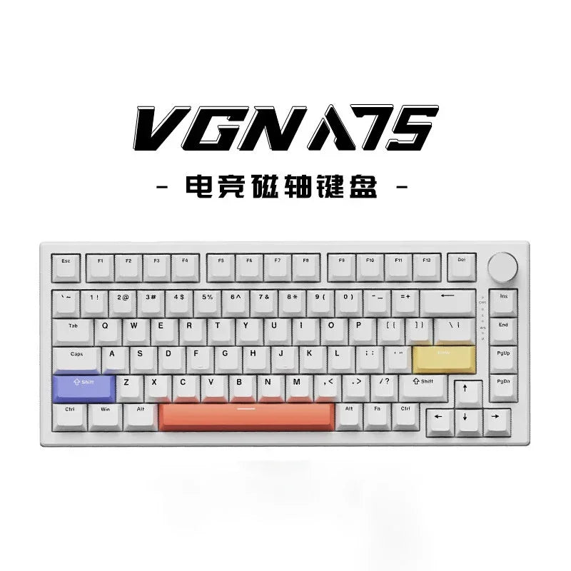 Vgn A75 Esports Magnetic Switch Mechanical Keyboard With Knob Wired Keyboard Keycaps PBT Hot Swap Custom Keyboard For Win/Mac