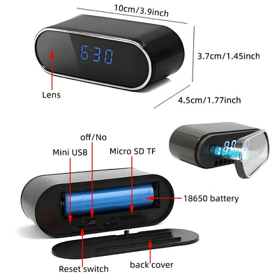 Mini Camera Clock Full HD 1080P Wireless Wifi Control IR Night Vision View DVR Camcorder Home Surveillance Monitor Video