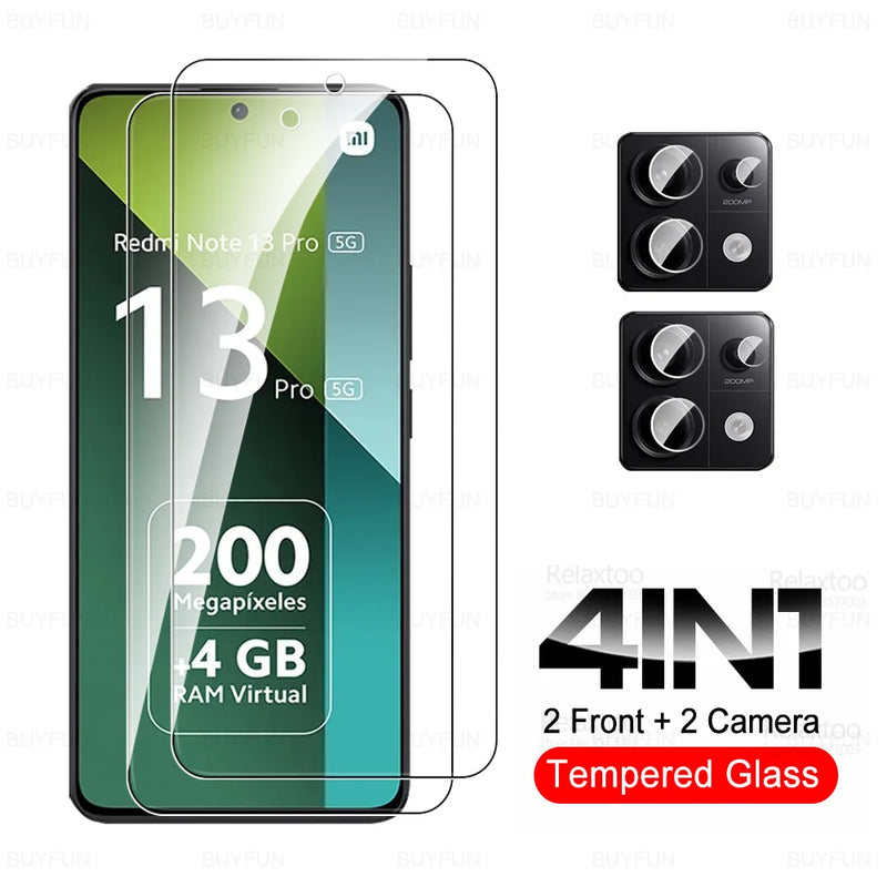 8IN1 Tempered Glass For Redmi Note 13 Pro 5G 4G Screen Protector Anti Scratch HD Camera Lens Protective Film On Redmi Note 13Pro