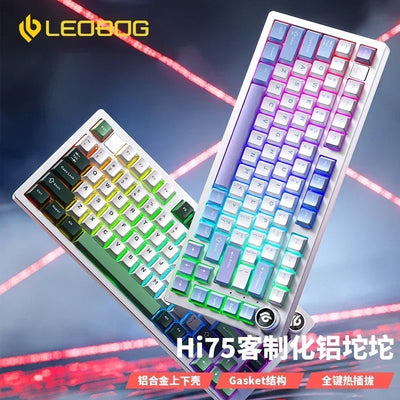 LEOBOG Hi75 E-sport Gaming Wired Mechanical Keyboard Hot-Swap Aluminum Alloy Gasket Portable Custom Gaming PC Office Ergonomic