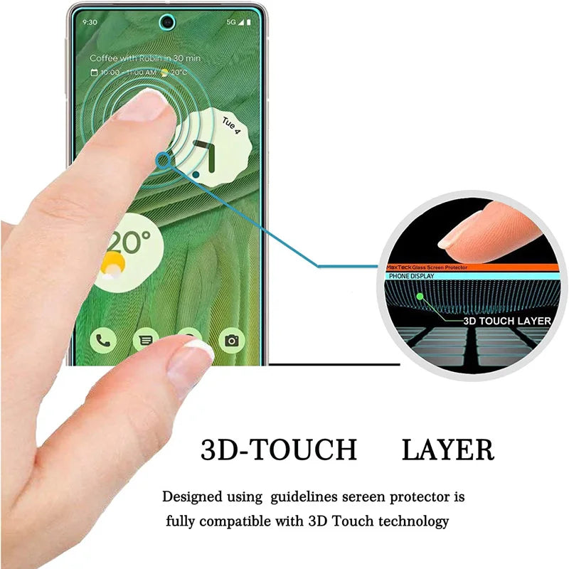 4PCS Tempered Glass for Google Pixel 9 8 Pro 9A 8A 7 7A 6 6A 5 4A 4 XL 3 9H Protective Transparent Screen Protector Film Glass