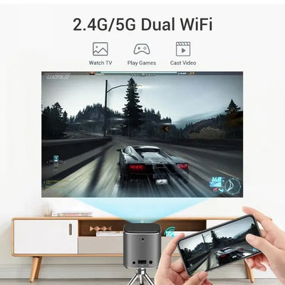 4K Projector Smart Handheld & Portable Proyector D048C Touch Pad 100 Inch Max Outdoor Cinema Office Theater Game Projection