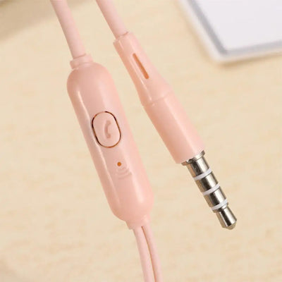 Wired Headphones Bass In Ear Headphone With Mic Music Earbuds 3.5mm Stereo Gaming Headset Dynamic Macaron Random Color Universal