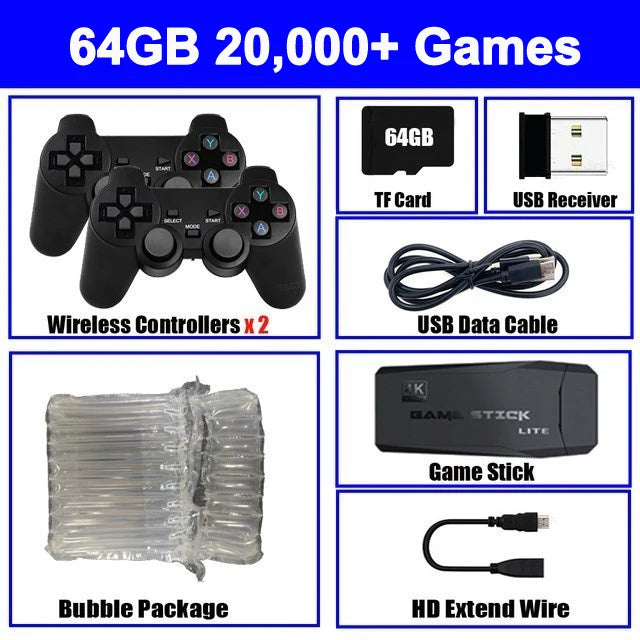 M8 TV Games console 128G Retro Handheld 40000 Games Player 4K HD Video Game Stick 2.4G Double Wireless Controller