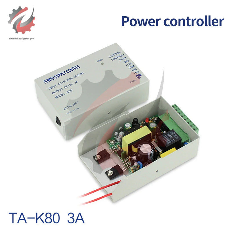 AC110-220V to DC12V 3A Access Control Power Supply Controller Switch For Door Access Control System/Video Intercom System TA-K80