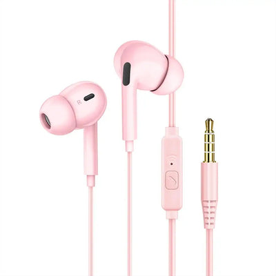 Wired Headphones Bass In Ear Headphone With Mic Music Earbuds 3.5mm Stereo Gaming Headset Dynamic Macaron Random Color Universal