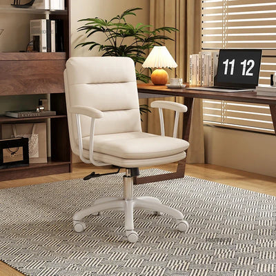 Italian Leather Office Chairs Office Meeting Computer Chair Light Luxury Designer Backrest Armrest Home Bedroom Gaming Chair