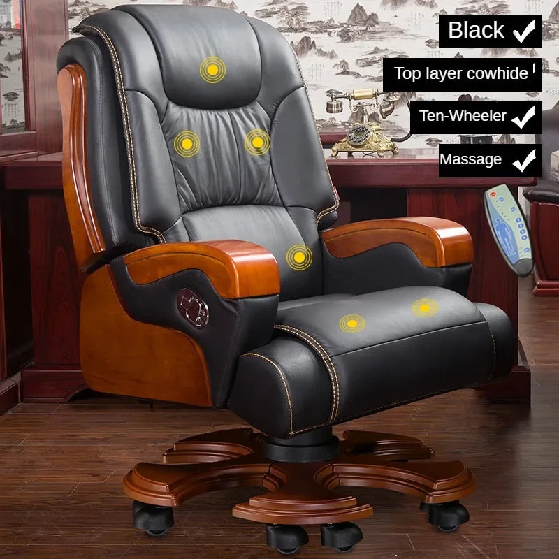 European Style Leather Back Office Chairs Rotating Home Office Recliner Designer Retro Boss Gaming Chair for Office Furniture