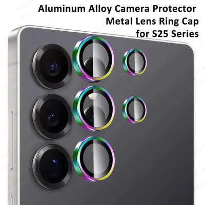 3D Aluminum Alloy Lens Ring For Samsung Galaxy S25 Ultra 5G Back Camera Glass Protector Case SamsungS25 Plus S 25 S25Ultra Cover