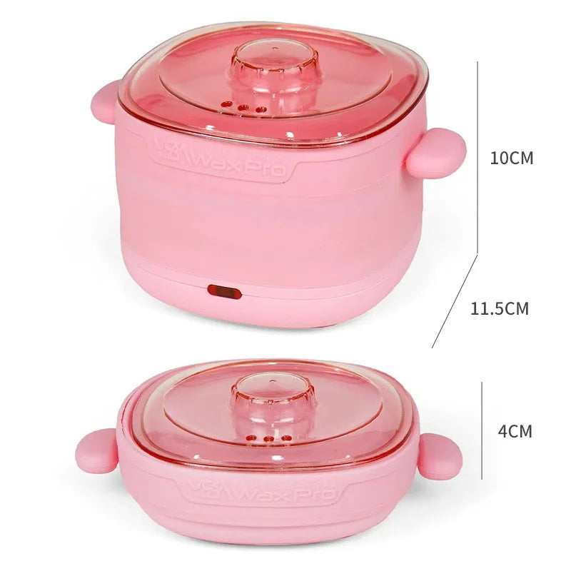 Portable Wax Heater Foldable 400ML High Capacity Melted Wax Beans Hair Removal Wax Warmer Adjustable Temperature EU/US Plug