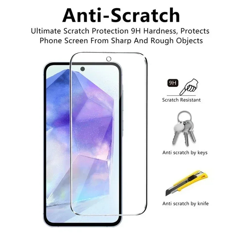 5Pcs Screen Protector for Samsung A55 A15 A54 A34 A13 A14 A53 A52 A12 A33 A52S A32 A35 A71 A72 A51 A22 S10E S20FE Tempered Glass