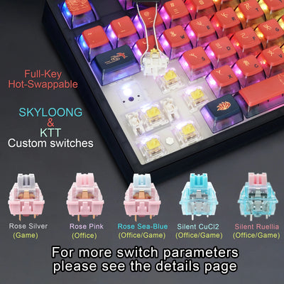 SKYLOONG GK87 Pro 3-Mode Wireless Mechanical Keyboard Full-Key Hot-Swappable 2-inch RGB Screen Custom Low latency Game Keyboard